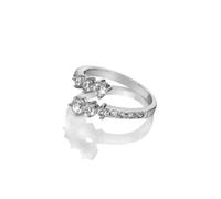 Hot Diamonds Sterling Silver Tender Ring DR305 - Contemporary Appeal | Acotis - Size L - Diamond / Sterling Silver / White Topaz