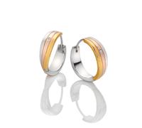 Hot Diamonds Sterling Silver Three Colour Diamond Trio Huggie Hoop Earrings DE841