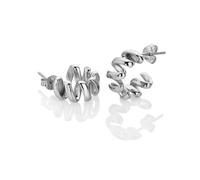 Hot Diamonds Sterling Silver Twist Earrings | Acotis - Sterling Silver / Diamonds