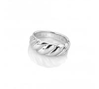 Hot Diamonds Sterling Silver Twist Large Ring DR239 - Size K - Sterling Silver / Diamond