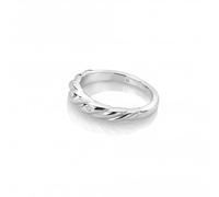 Hot Diamonds Sterling Silver Twist Ring DR238 - Size K - Sterling Silver / Diamond