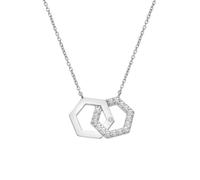 Hot Diamonds Sterling Silver White Topaz & Diamond Hexagon Necklace