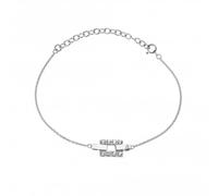 Hot Diamonds Sterling Silver White Topaz Echo Bracelet DL648 - Refined - Sterling Silver / White Topaz / Diamond