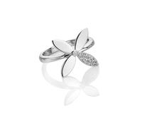 Hot Diamonds Sterling Silver White Topaz Eden Ring | Acotis - Size L - Sterling Silver / White Topaz / Diamonds