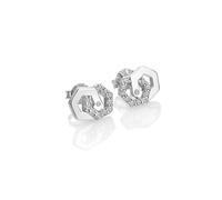 Hot Diamonds Sterling Silver White Topaz Hexagon Earrings | Acotis - Sterling Silver / White Topaz / Diamonds