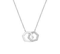 Hot Diamonds Sterling Silver White Topaz Hexagon Necklace | Acotis - Sterling Silver / White Topaz / Diamonds