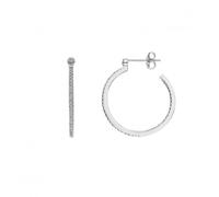 Hot Diamonds Sterling Silver White Topaz Hoop Small Earrings DE623 - - Sterling Silver / Rhodium Plated / Diamond