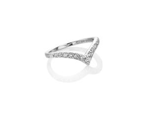 Hot Diamonds Sterling Silver White Topaz Lustre Ring | Acotis - Size N - Sterling Silver / White Topaz / Diamonds