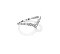 Hot Diamonds Sterling Silver White Topaz Lustre Ring | Acotis - Size S - Sterling Silver / White Topaz / Diamonds