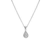 Hot Diamonds Sterling Silver White Topaz Pear Shaped Pendant Necklace