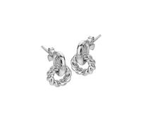 Hot Diamonds Sterling Silver Willow Rope Earring DE804 - Elegant Styling | - Sterling Silver / Diamond