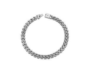 Hot Diamonds Sterling Silver Woven Chain Bracelet DL715 - Timeless Design | - Diamond / Sterling Silver