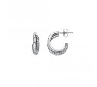 Hot Diamonds Sterling Silver Woven Interlocking Earrings DE689 - Exclusive - Sterling Silver / Diamond / Rhodium Plated