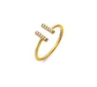 Hot Diamonds T-Bar Ring With White Toipaz and A Real Hand Set Diamond (Sterling Silver)