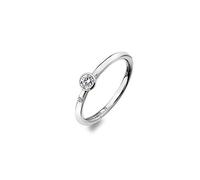 Hot Diamonds Tender Solitaire 925 Sterling SIlver Ring for Women | Small Silver Ring for Women with White Topaz & Real Diamond | Gift Box Included Size N