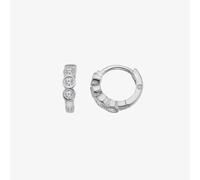 Hot Diamonds Tender Sterling Silver White Topaz Huggie Hoop Earrings DE871