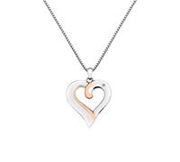 Hot Diamonds Together Sterling Silver Rose Gold Necklace D - Silver