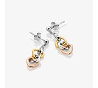 Hot Diamonds Trio Three Colour Triple Heart Earrings DE703