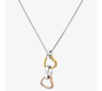 Hot Diamonds Trio Tri-Tone Triple Heart Necklace DP836
