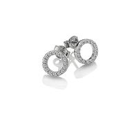 Hot Diamonds Bliss 0.005ct Diamond And Topaz Circle Stud Earrings, Silver/Clear