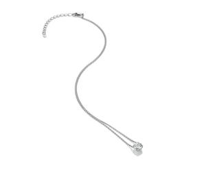 Hot Diamonds White Topaz Silver Solitaire Necklace | 925 Sterling Silver with Diamond and White Topaz Pendant | Dainty Diamond Necklace | Classic Solitaire Jewellery Gift for Her