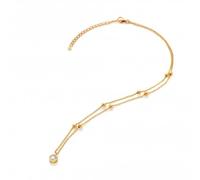 Hot Diamonds x Gemstones 18ct Gold Plated Sterling Silver Droplet Necklace DN196 -