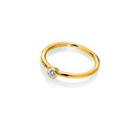 Hot Diamonds x Gemstones HDXGEM Tender Solitaire Ring DR293 - Timeless Design | Acotis - Size M - 18ct Gold Plated / Sterling Silver / Diamond