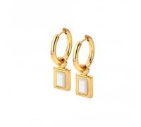 Hot Diamonds x Gemstones Rectangle Mother of Pearl Earrings DE765 - Polished Quality | - Sterling Silver / 18ct Gold / Diamond / Mother of Pearl