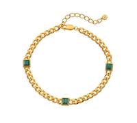 Hot Diamonds x Golden Edit 18ct Gold Plated HD X GE Revive Bracelet DL712 - Timeless Design - Diamond / Sterling Silver / 18ct Gold Plated / Malachite
