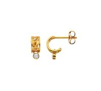 Hot Diamonds x Golden Edit 18ct Gold Plated HD X GE Revolve Earrings DE850 - Polished - Diamond / Sterling Silver / 18ct Gold Plated / White Topaz