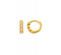 Hot Diamonds x Golden Edit 18ct Gold Plated HD X GE Tender Huggie Earrings DE854 - - Diamond / Sterling Silver / 18ct Gold Plated / White Topaz