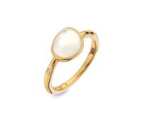 Hot Diamonds X Golden Edit 18ct Gold Plated MOP Ring