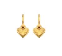Hot Diamonds X Golden Edit 9ct Gold Plated Essence Heart Huggie Earrings