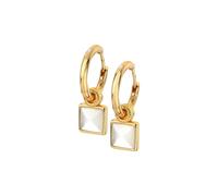 Hot Diamonds x Golden Edit Calm Gold Tone Mother of Pearl Square Drop Earrings 2.5cm
