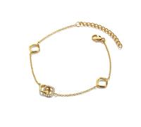 Hot Diamonds x Golden Edit Connected Gold Tone Bracelet 17 - 21cm