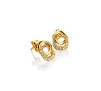 Hot Diamonds x Golden Edit Connected Gold Tone Stud Earrings 0.9 x 1cm