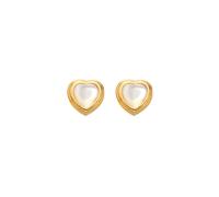 Hot Diamonds x Golden Edit Gold Tone Mother of Pearl Heart Stud Earrings 1cm