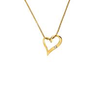 Hot Diamonds x Golden Edit HD X GE Delicate Pointed Twist Heart Pendant DP1088 - Modern - Sterling Silver / 18ct Gold Plated