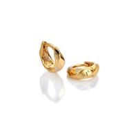 Hot Diamonds x Golden Edit Ridge Gold Tone Huggie Earrings 8mm