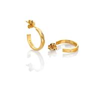 Hot Diamonds x Golden Edit Sterling Silver 18ct Gold Plated Harlequin Earrings | Acotis - Sterling Silver / 18ct Gold Plated / Diamonds