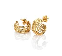 Hot Diamonds x Golden Edit Sterling Silver 18ct Gold Plated String Earrings | Acotis - Sterling Silver / 18ct Gold Plated / Diamonds