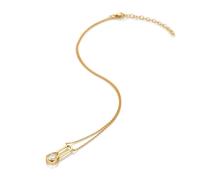 Hot Diamonds x Golden Edit Sterling Silver 18ct Gold Plated White Topaz Solitaire Necklace Teardrop | Acotis - Sterling Silver / 18ct Gold Plated / White Topaz / Diamonds