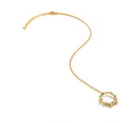 Hot Diamonds x Golden Edit Sterling Silver 18ct Gold Plated White Topaz Tender Wreath Pendant | Acotis - Sterling Silver / 18ct Gold Plated / White Topaz / Diamonds