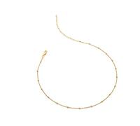 18ct Gold Plated Silver Embrace Beaded Cable Chain 32-39cm CH097