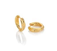 Hot Diamonds x Jac Jossa 18ct Gold HD X JJ Aura Hoop Earring DE812 - Exclusive Design | - Sterling Silver / 18ct Gold Plated / Diamond