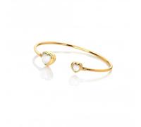 Hot Diamonds Mother of Pearl Heart Bangle - 18ct Gold Plated 925 Sterling Silver Genuine Mother of Pearl & Real Diamond | Gift Wrap Included