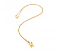 Hot Diamonds Gold Plated Initial Letter Pendant Necklace | 18ct Yellow Gold Plated 925 Sterling SIlver | Gift Wrap Included (Letter N)