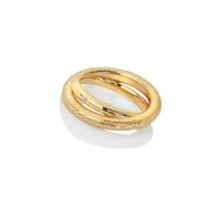 Hot Diamonds x Jac Jossa 18ct Gold Plated Sterling Silver Spirit Duo Ring DR229 - Size N - 18ct Gold Plated Sterling Silver