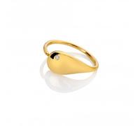Hot Diamonds x Jac Jossa 18ct Gold Plated Sterling Silver Tide Ring DR282 - Size XS