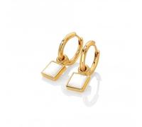 Hot Diamonds x Jac Jossa Calm Mother of Pearl Square Earrings DE714 - Modern Style | - Gold Plated / Sterling Silver / Pearl / Diamond